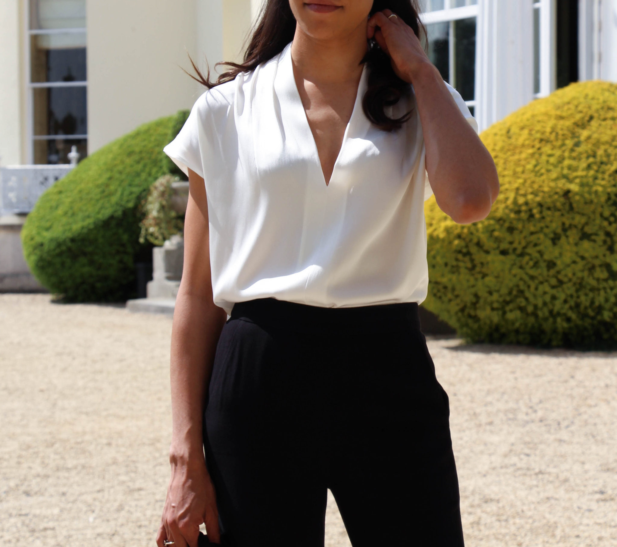 corporate-style-story-winser-london-white-silk-vneck-top-black-trousers