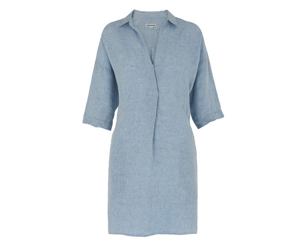 Corporate-Style-Story-Summer-Dresses-for-the-office-whistles-linen-lola-dress-blue